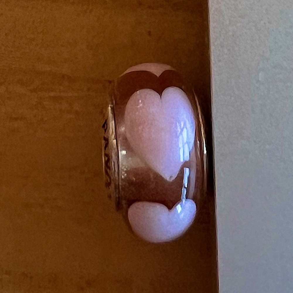 Pandora Glass Charm - Pink Hearts